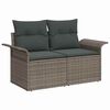 vidaXL Garden Sofa Set with Cushion Manual 11 pcs Grey Poly Rattan