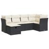 vidaXL 6 Piece Garden Sofa Set with Cushions Black Poly Rattan