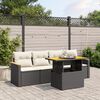 vidaXL 5 Piece Garden Sofa Set with Cushions Black Poly Rattan