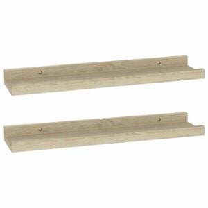 vidaXL Wall Shelf | Set of 2 | Sonoma Oak | MDF | Medium | Wall Shelf
