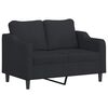 vidaXL 3 Piece Sofa Set with Cushions Black Fabric