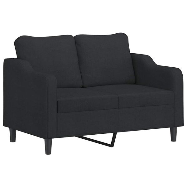 vidaXL 3 Piece Sofa Set with Cushions Black Fabric