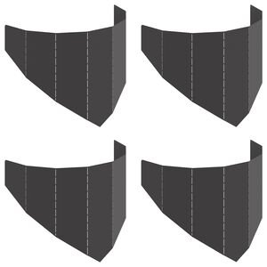 vidaXL Lawn Edging 4 pcs 100 x 45 cm Steel Black