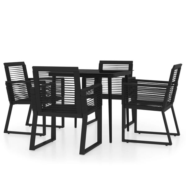 vidaXL 5 Piece Garden Dining Set Black