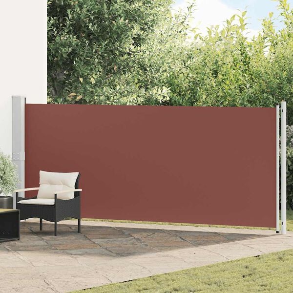 vidaXL Patio Retractable Side Awning 600x160 cm Brown