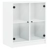 vidaXL Side Cabinet with Glass Doors White 68x37x75,5 cm