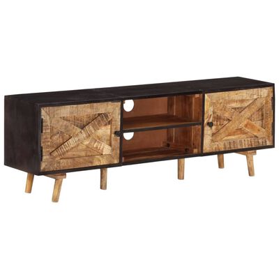 vidaXL TV Cabinet 140x30x46 cm Rough Mango Wood and Solid Acacia Wood