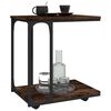 vidaXL Side Table with Wheels Smoked Oak 50x35x55.5cm Engineered Wood