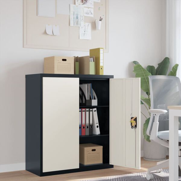 vidaXL File Cabinet Anthracite and White 90x40x105 cm Steel
