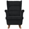 vidaXL Rocking Chair Wingback Black Velvet and Solid Wood