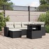 vidaXL 7 Piece Garden Sofa Set with Cushions Black Poly Rattan