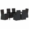 vidaXL Garden Dining Set 7 pcs Black Poly Rattan