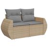 vidaXL 9 Piece Garden Sofa Set with Cushions Beige Poly Rattan