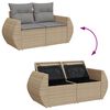 vidaXL 6 Piece Garden Sofa Set with Cushions Beige Poly Rattan