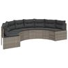 vidaXL 3 Piece Garden Sofa Set Half-Round Grey Poly Rattan