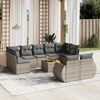 vidaXL 10 Piece Garden Sofa Set with Cushions Grey Poly Rattan