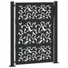 vidaXL Garden Gate Black 100x125 cm Steel Leaf Design