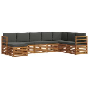 vidaXL Outdoor Sofa Set 8 pcs Natural and Anthracite