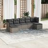 vidaXL 7 Piece Garden Sofa Set with Cushions Grey Poly Rattan