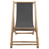 vidaXL Deck Chair Bamboo and Canvas Dark Grey