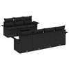 vidaXL Garden Sofa Set 8 pcs Black Poly Rattan