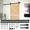vidaXL Sliding Door Natural and Black 90 x 210 cm Solid Pine Wood