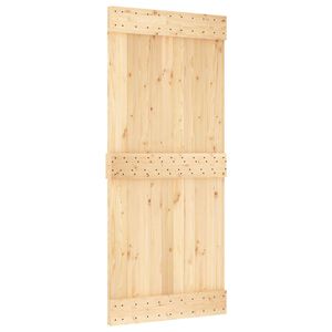 vidaXL Sliding Door NARVIK Natural and Black 90 x 210 cm (213.5 cm)