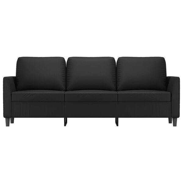 vidaXL 3-Seater Sofa Black 180 cm Faux Leather
