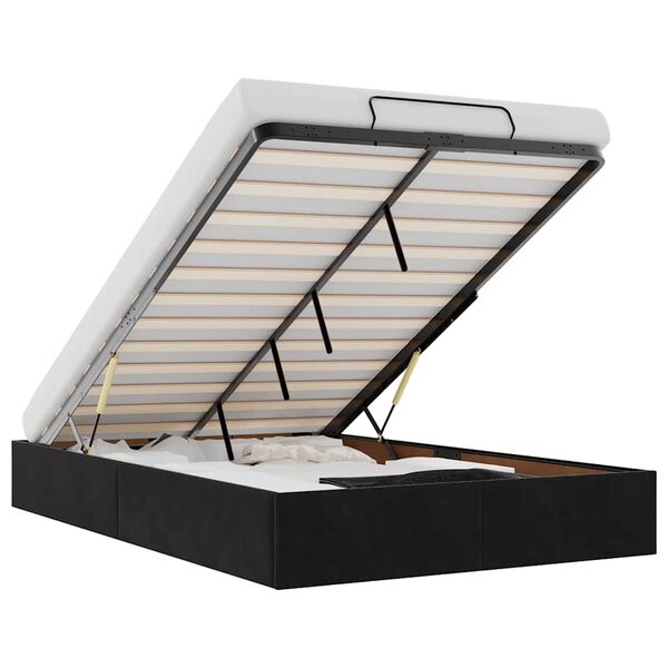 vidaXL Ottoman Storage Bed Frame No Mattress Black King Single Velvet