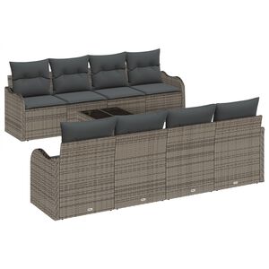 vidaXL Garden Sofa Set Grey 55 x 55 x 37 cm Poly Rattan