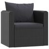 vidaXL 9 Piece Garden Lounge Set with Cushions Poly Rattan Black