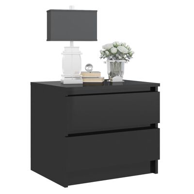 vidaXL Bed Cabinets 2 pcs High Gloss Black 50x39x43.5 cm Engineered Wood
