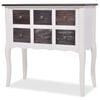 vidaXL Sideboard | Brown and White | MDF, brushed pine | Drawers