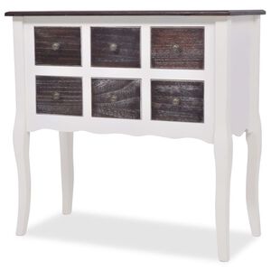 vidaXL Sideboard | Brown and White | MDF, brushed pine | Drawers