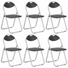 vidaXL Folding Chairs 6 pcs Black Faux Leather