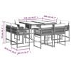 vidaXL 9 Piece Garden Dining Set with Cushions Black Poly Rattan