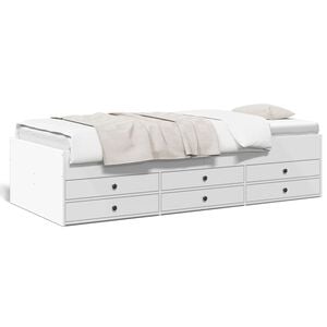 vidaXL Daybed with Drawers without Mattress White 90x190 cm Single