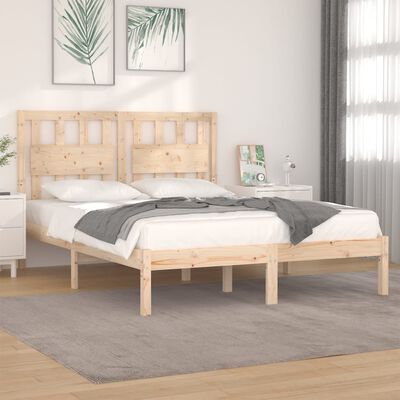 vidaXL Bed Frame Solid Wood Pine 135x190 cm Double