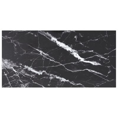 vidaXL Table Top Black 100x50 cm 6mm Tempered Glass with Marble Design