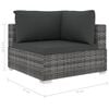 vidaXL 4 Piece Garden Lounge Set with Cushions Poly Rattan Grey