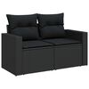 vidaXL Garden Sofa Set Height-Adjustable 9 pcs Black Poly Rattan