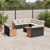 vidaXL 12 Piece Garden Sofa Set with Cushions Black Poly Rattan