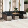 vidaXL 10 Piece Garden Sofa Set with Cushions Grey Poly Rattan