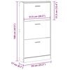 vidaXL Shoe Cabinet White 59x17x108 cm Engineered Wood