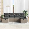 vidaXL Garden Sofa Set with Cushion 6 pcs Grey Poly Rattan