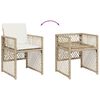 vidaXL 5 Piece Garden Dining Set with Cushions Beige Poly Rattan