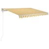 vidaXL Retractable Awning Yellow and White 350 x 250 cm