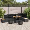 vidaXL Garden Sofa Set 9 pcs Black Poly Rattan