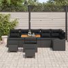 vidaXL Garden Sofa Set Height-Adjustable 9 pcs Black Poly Rattan