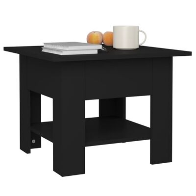 vidaXL Coffee Table Black 55x55x42 cm Engineered Wood